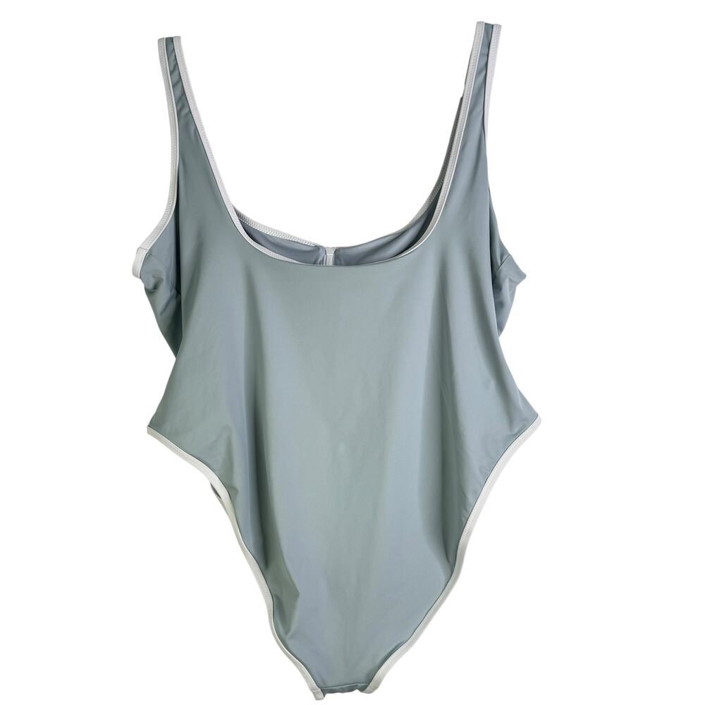 NWT SKIMS  Zip Up Swim Scoop Neck One Piece - Pacific Plus Size‎ 3X New XXXL - Picture 8 of 15